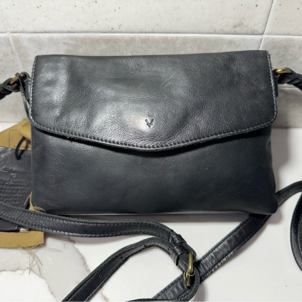 Vilenca Black Leather Crossbody Bag.  Beautiful, soft leather.